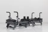 Carriage One S compact reformer viewed from a low angle showing the grey carriage and frame